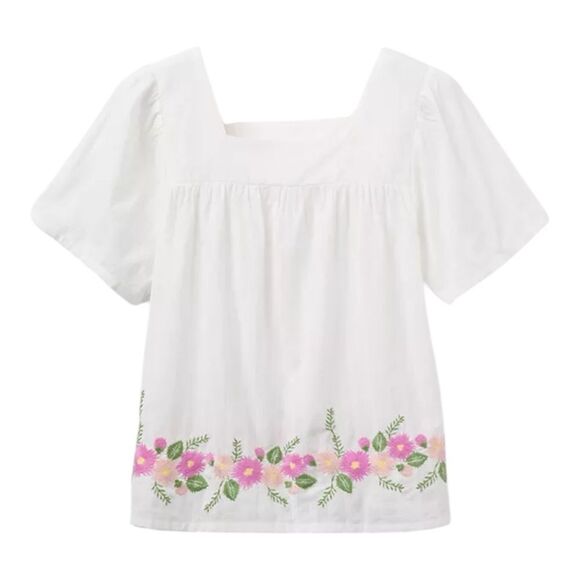 Matilda Jane Enchanted Garden Best-Dressed Embroidered Blouse White Small EUC - Picture 2 of 11